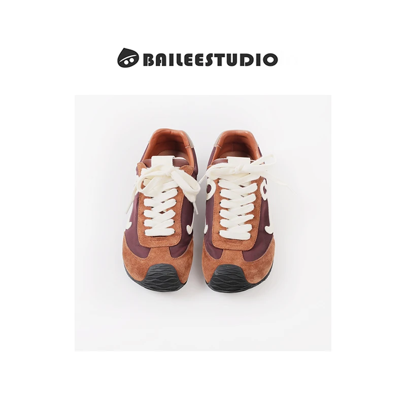 【柏栗良品】2025早春新品~经典版型百搭平底运动风休闲鞋24011