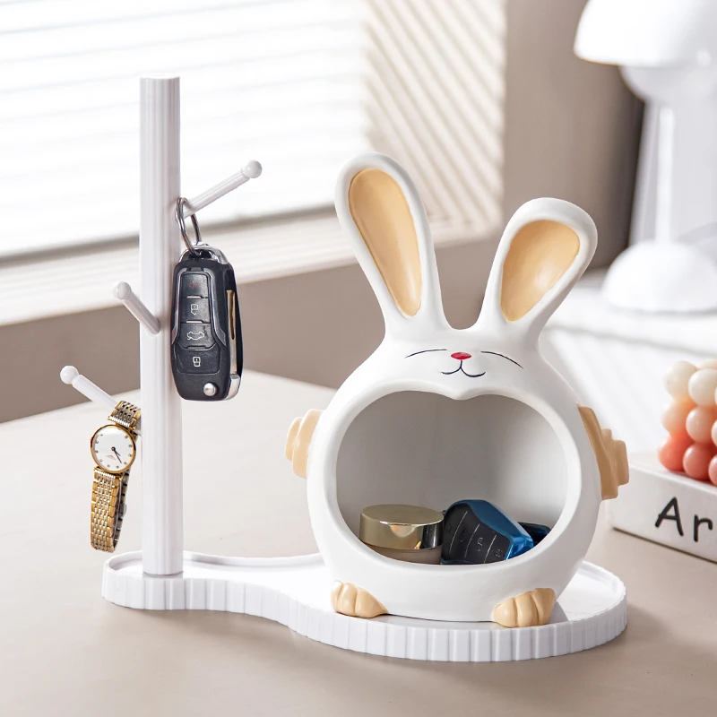 鞋柜开放格钥匙收纳摆件带支架家居玄关桌面儿童房装饰品陶瓷摆设