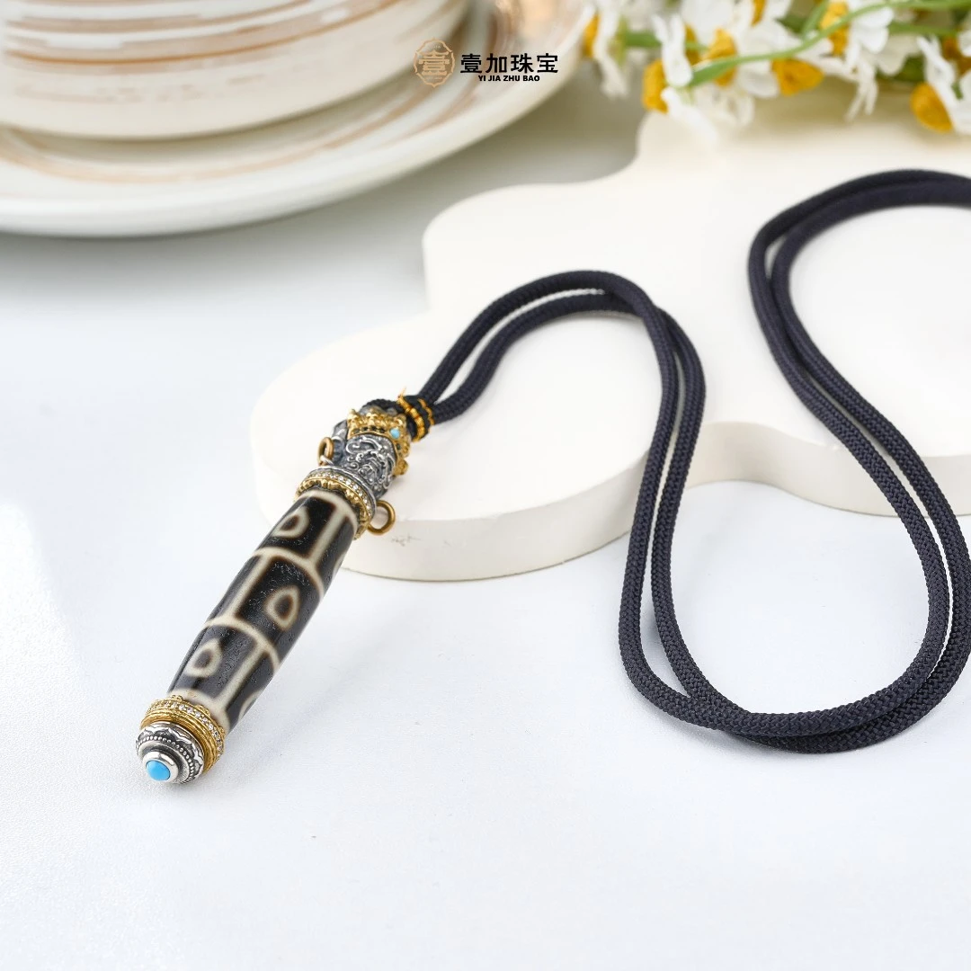 小青|手工设计银镶九眼吊坠多样性发其一1107GC