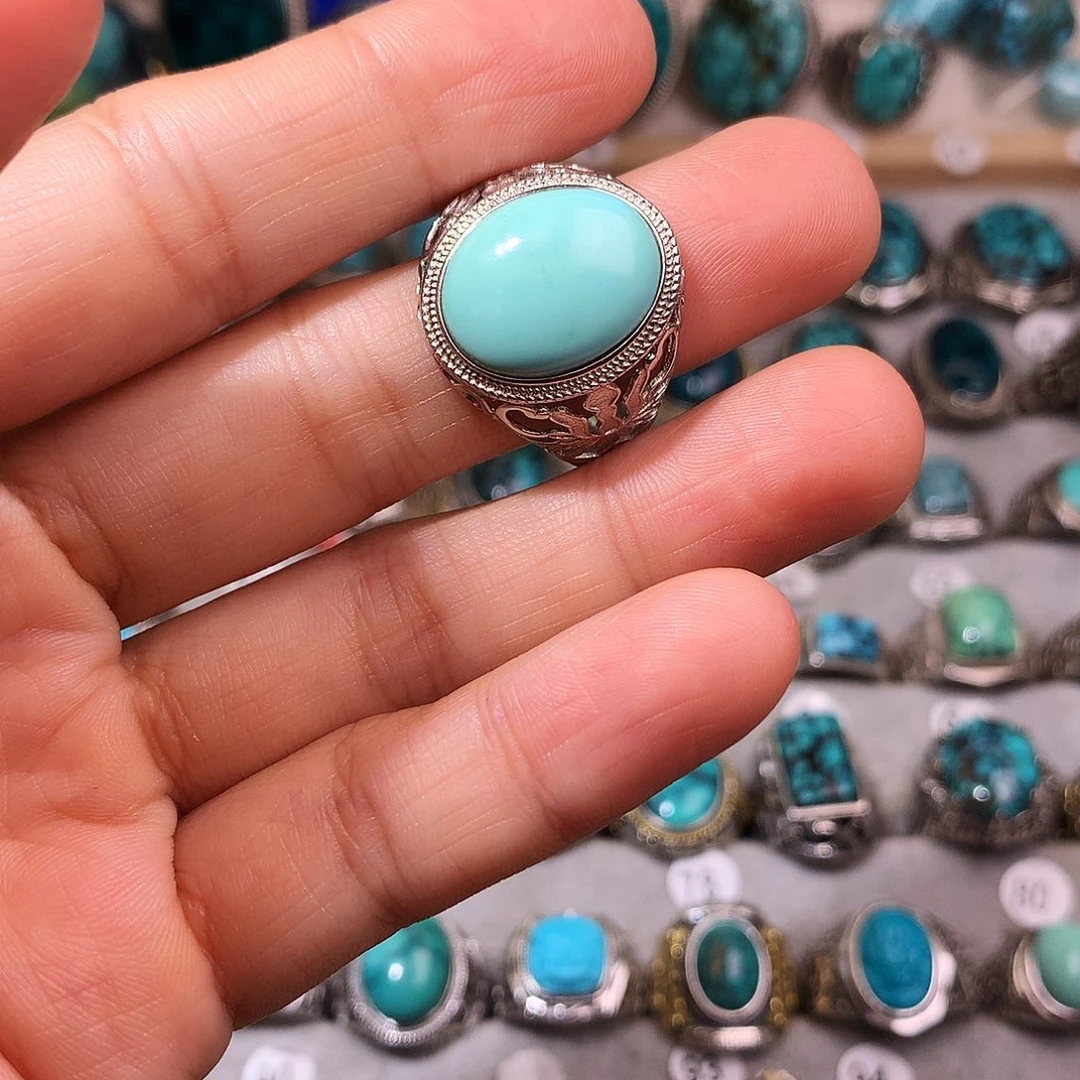 绿松石挂件银S925镶嵌某*人