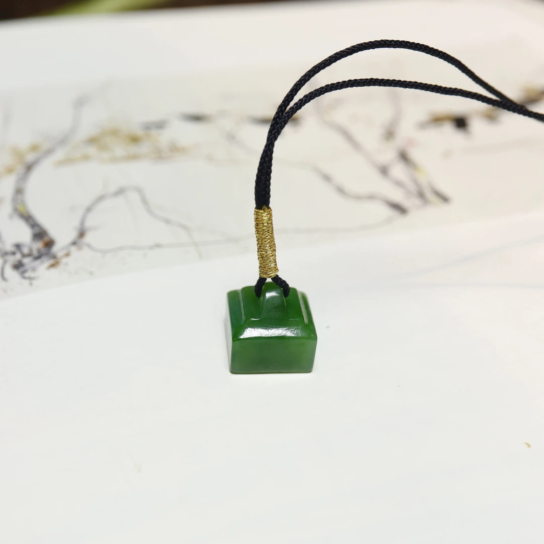 【碧印】孤品·和田玉碧玉吊坠