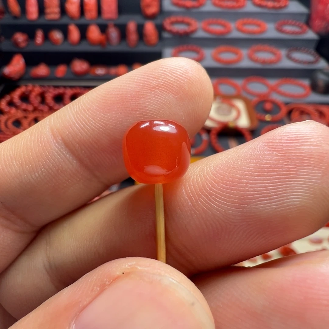 南红玛瑙未镶嵌老型珠 9m 无裂