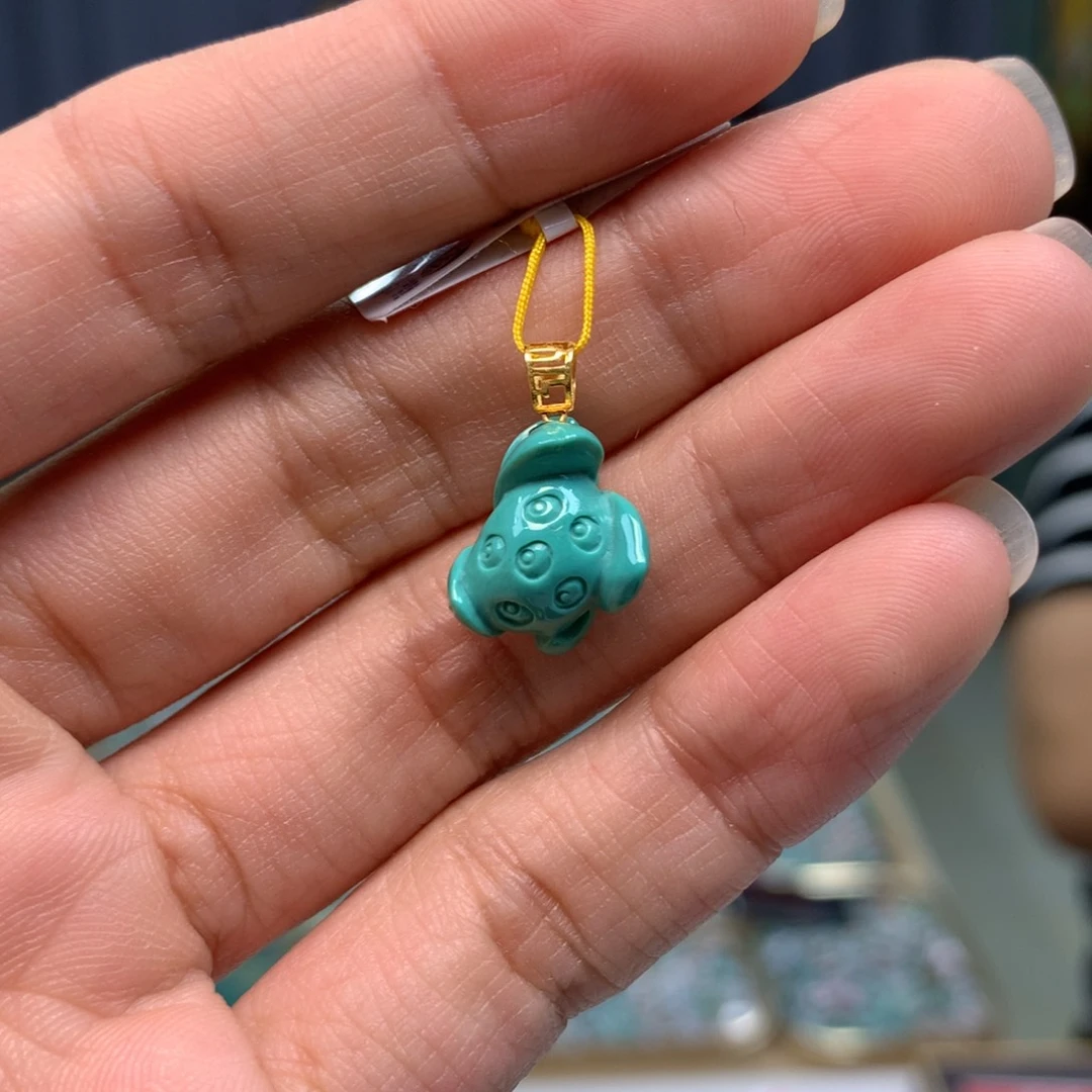 绿松石18K金镶嵌配饰