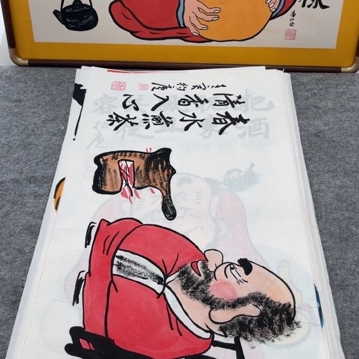 国画手绘禅意画一物一拍
