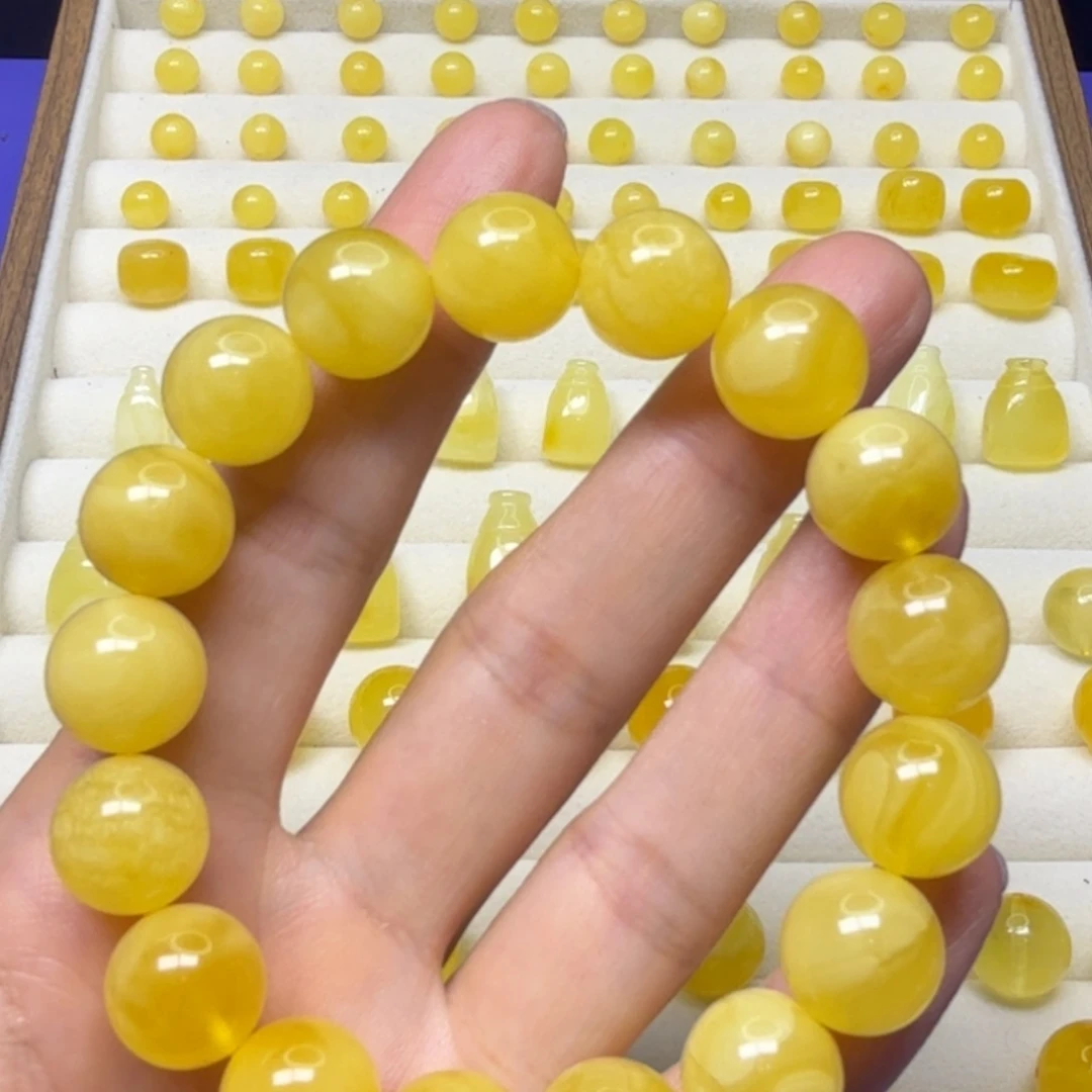 琥珀未镶嵌手串天然原矿蜜蜡12.7mm