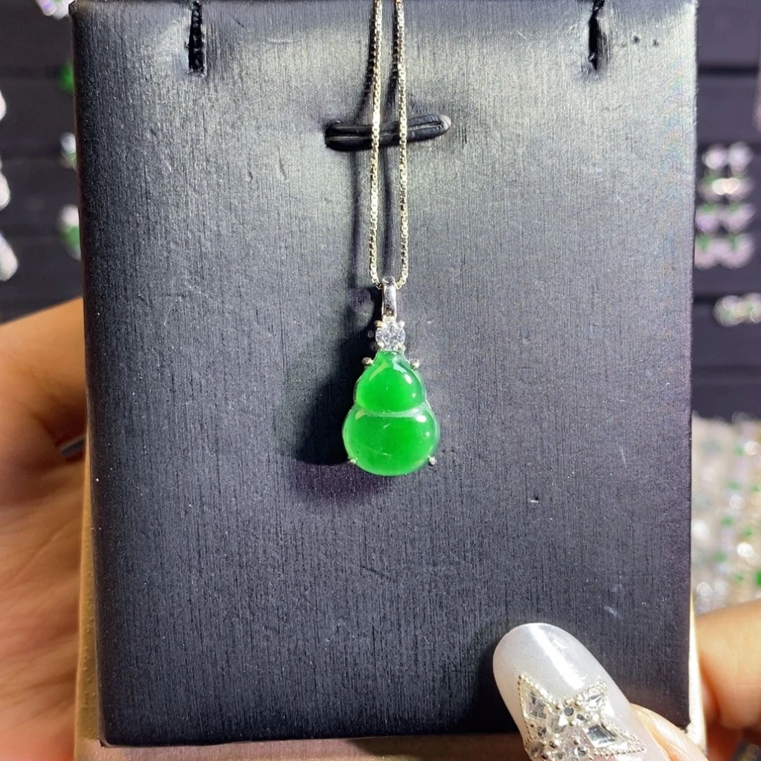 翡翠银S925镶嵌颈饰葫芦项链