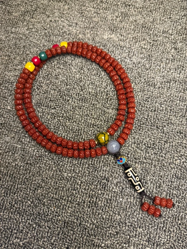 至纯一代盘龙纹小金刚菩提爆肉双龙纹藏式108颗