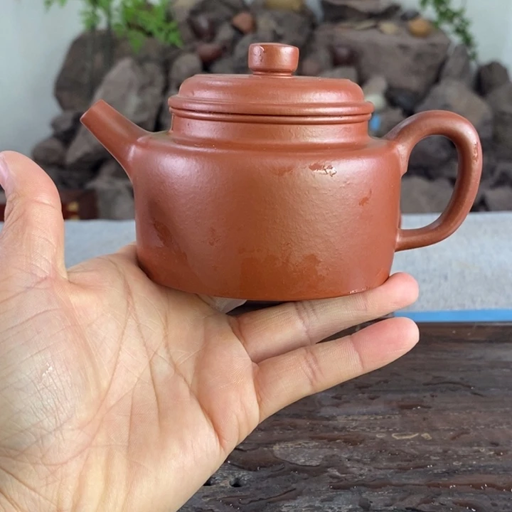 紫砂茶壶小煤窑朱泥德钟210左右的容量半手