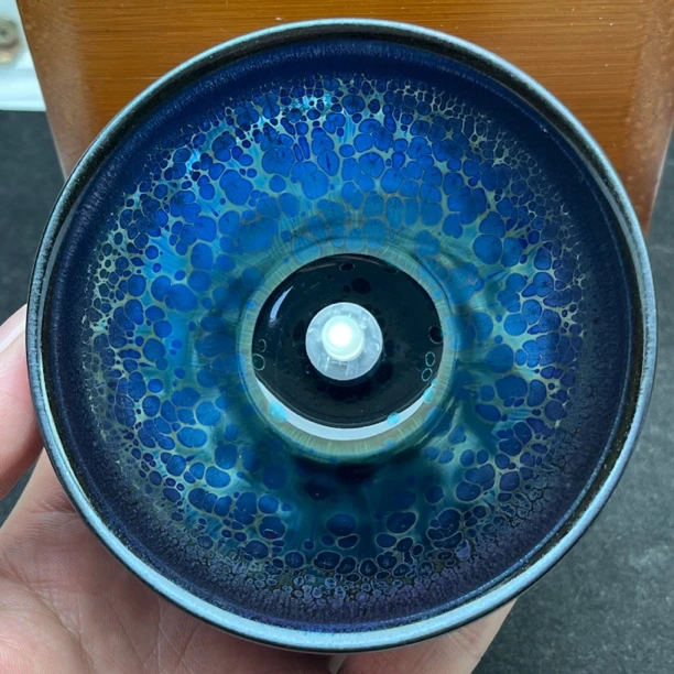 建阳建盏陶瓷茶杯名家徐祖亮金曜曜变盏杯纯手工铁胎天目盏主人杯