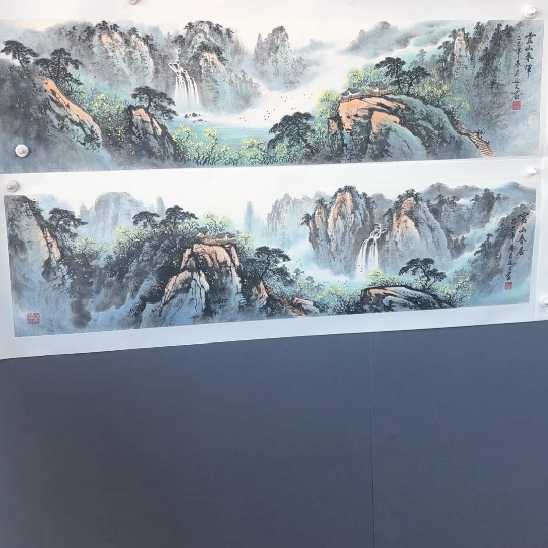 国画墨*楼崔延文两张童