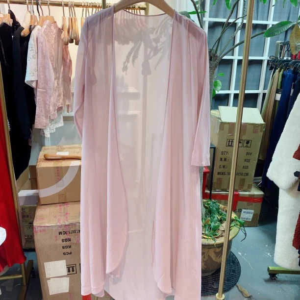 樱花粉女士中长款外套-果梓3027