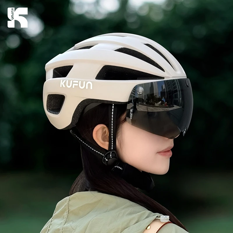 酷峰骑行头盔自行车公路车山地盔磁吸风镜女男安全帽透气单车装备