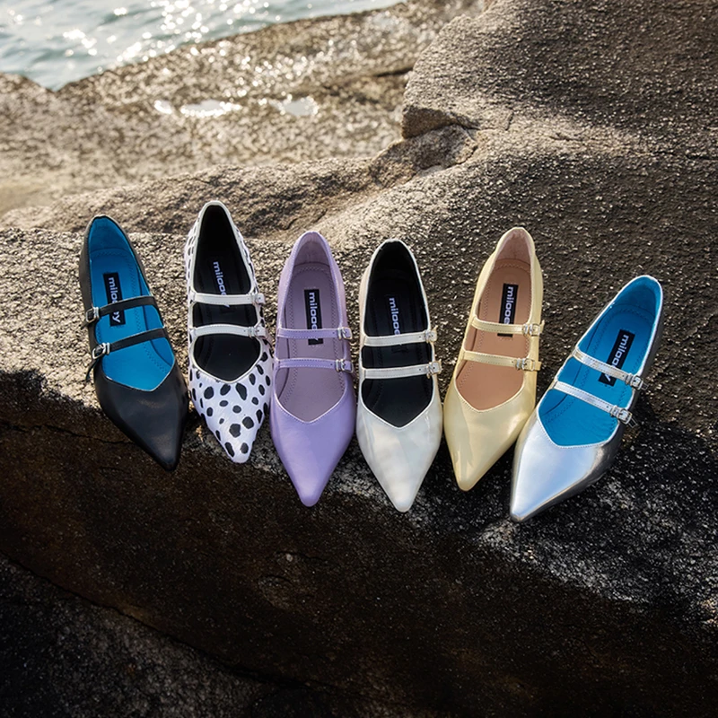 迷失麋鹿【波克莉玛丽珍】进口牛皮个性双带玛丽珍单鞋