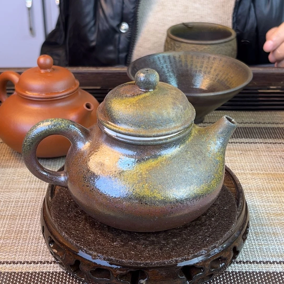 紫砂茶壶底槽清柴烧260cc
