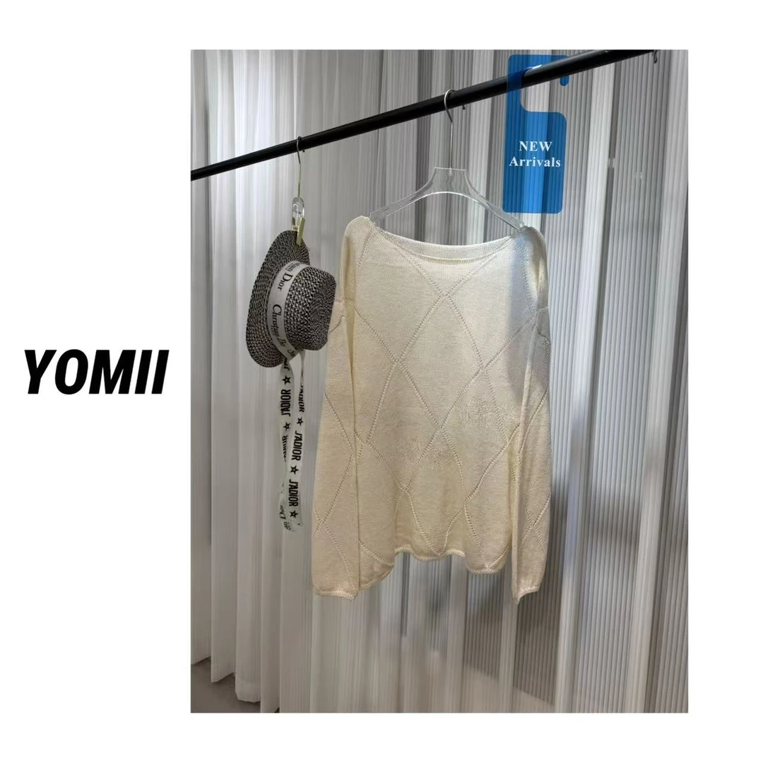 YOMII CAUSE/菱形和纸长袖针织衫MT-83082