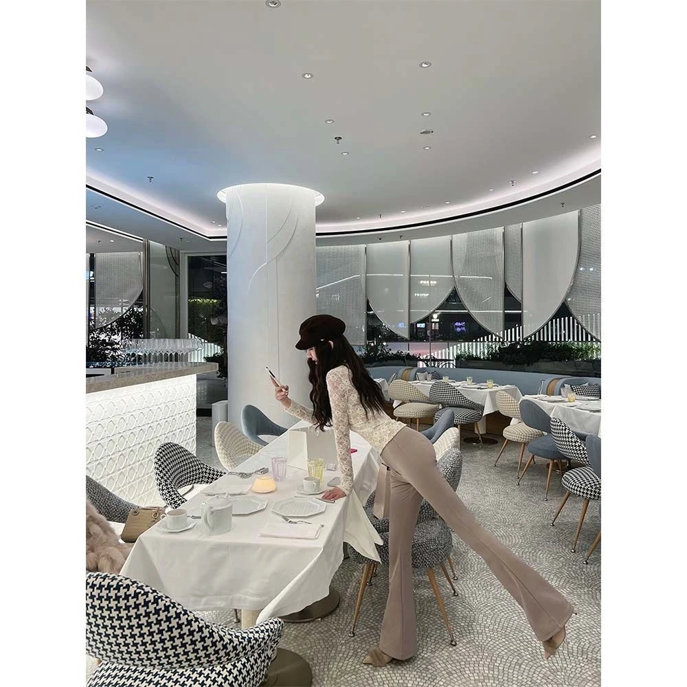 LINQI【冬季显瘦】高腰秋冬纯色西装长裤显瘦印花百搭女装气质