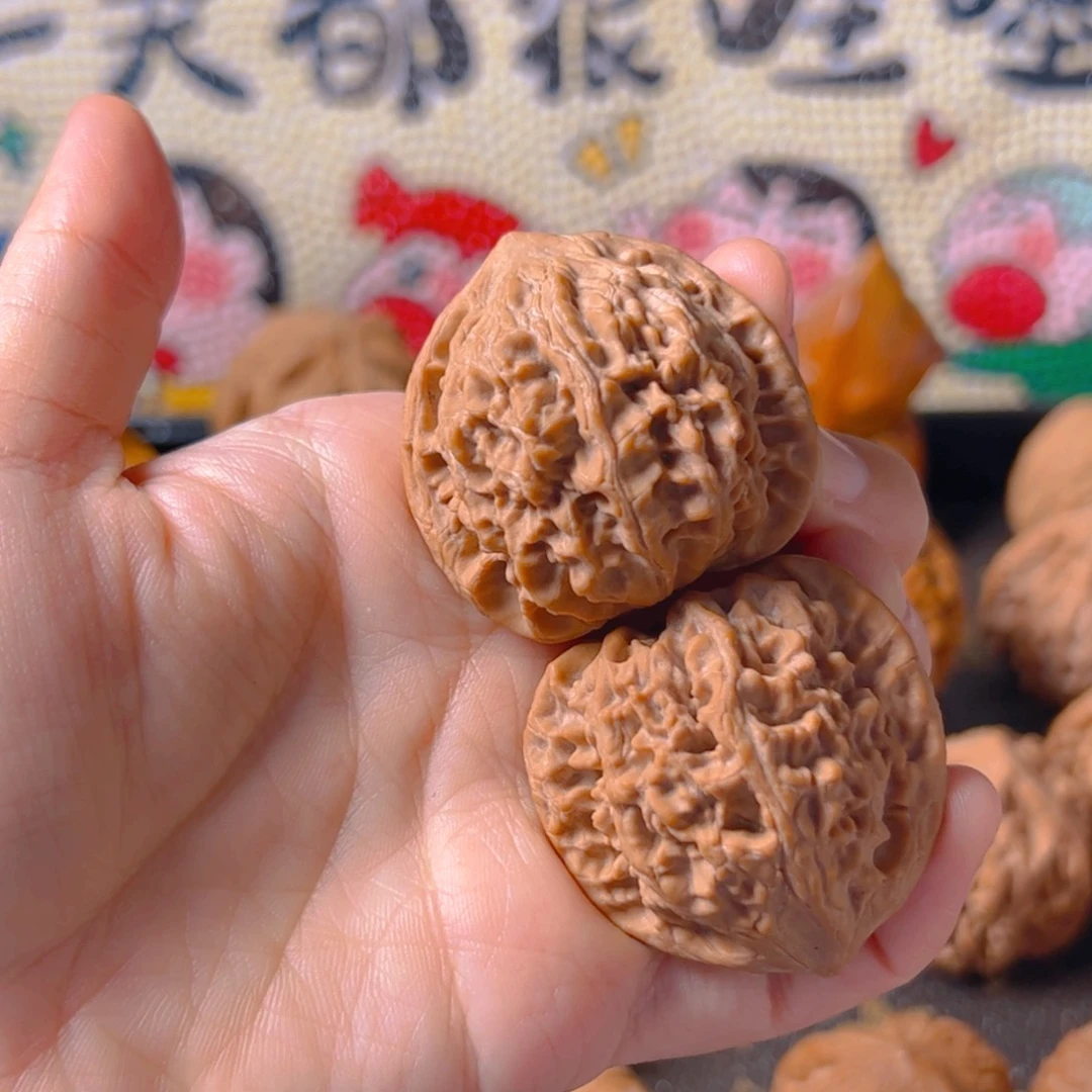 吊坠文玩核桃红方印38