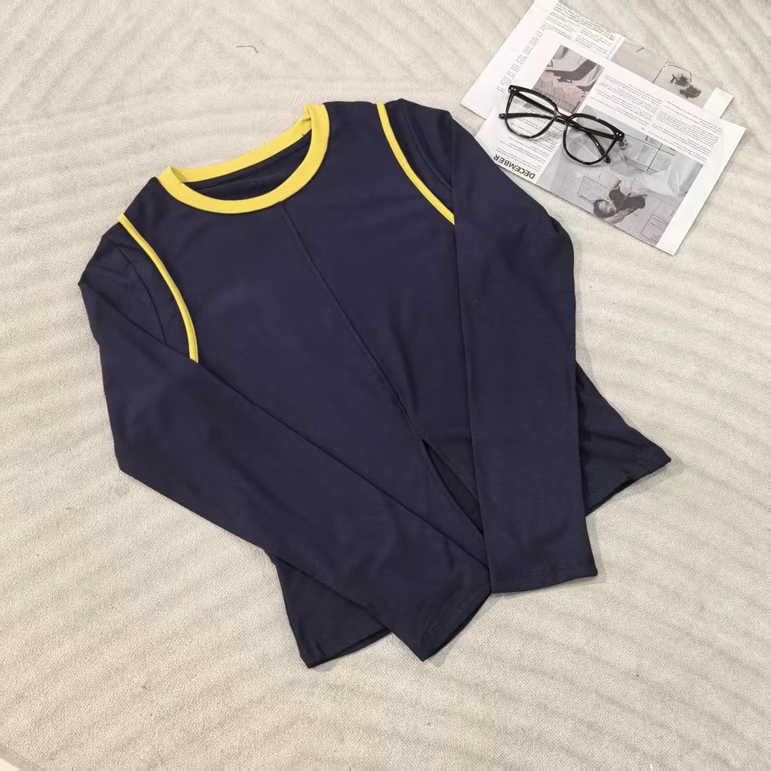 G衣长54    1651【休闲派】拼色上衣