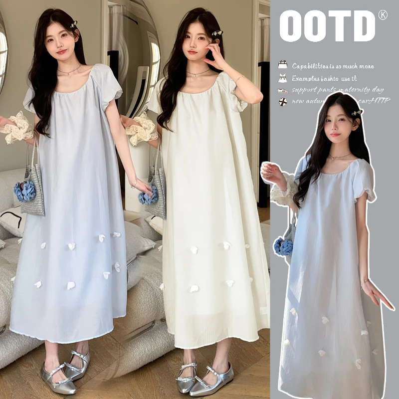 辣妈孕妇装夏款薄款连衣裙2025新款夏季孕期穿搭裙子套装短袖宽松