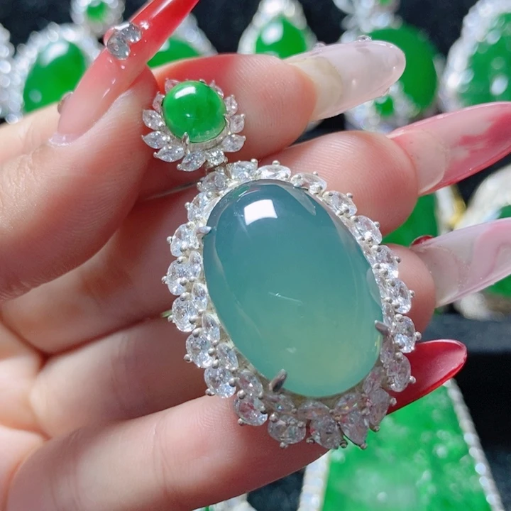 翡翠颈饰银S925镶嵌