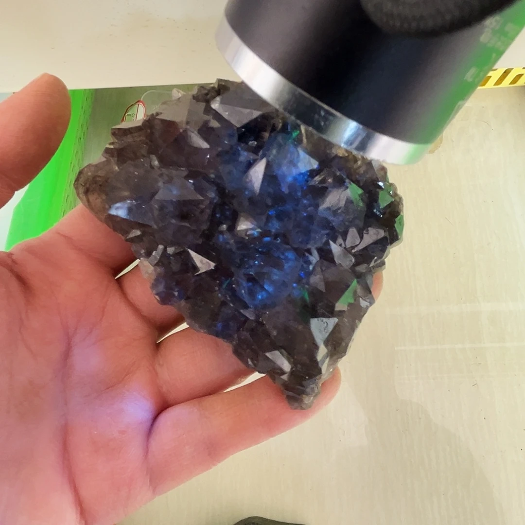 未镶嵌珠宝半成品水晶四川花园超七带黑发带蓝油