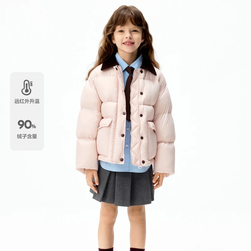 远红外蓄热90绒littlemoco童装25冬装新款羽绒服外套亲子装
