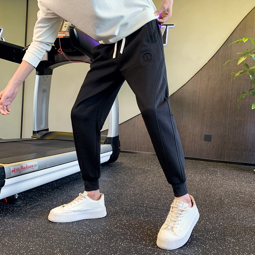 裤子男春秋款休闲裤男士爆款美式潮牌束脚裤运动裤百搭卫裤长裤子