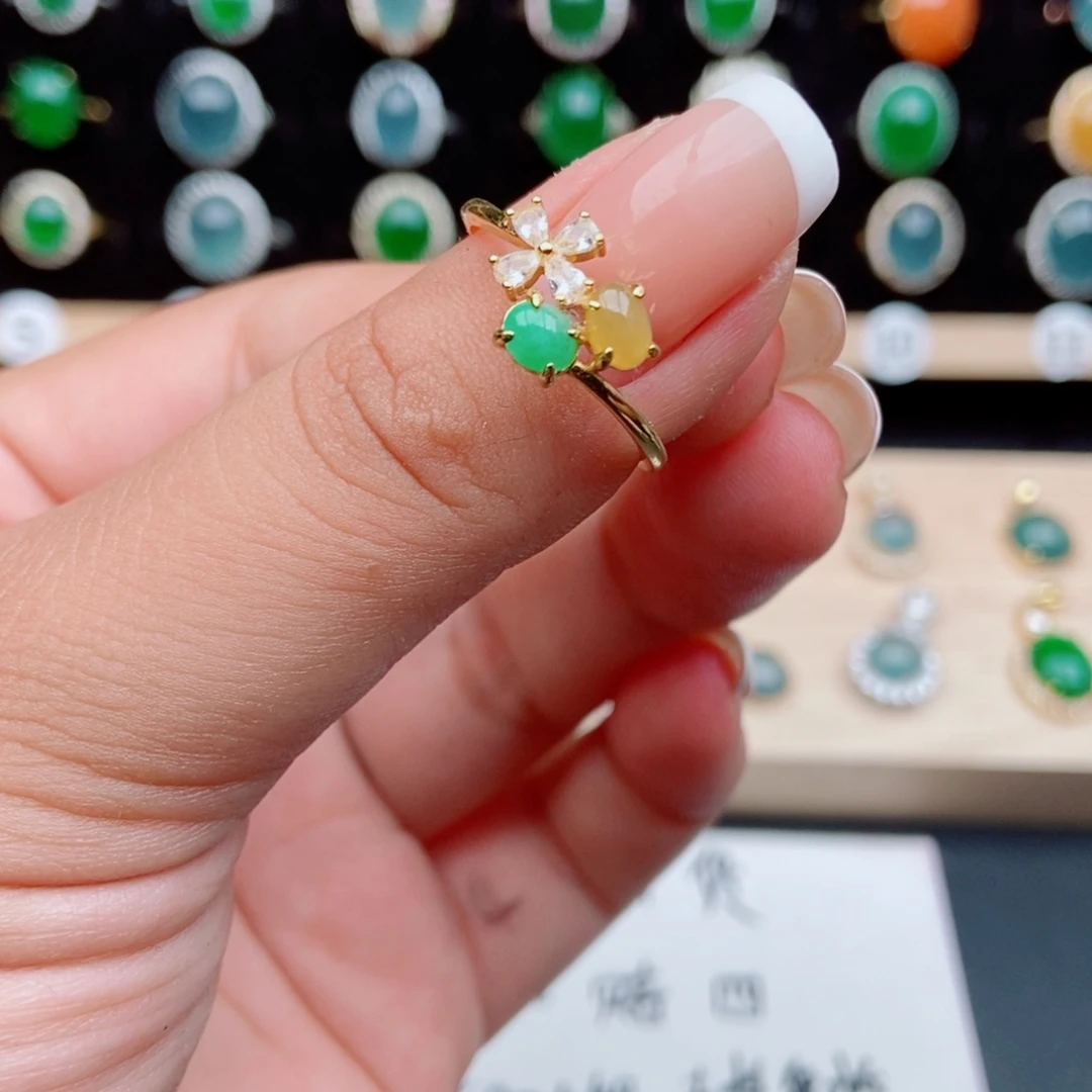 翡翠银S925镶嵌戒指11