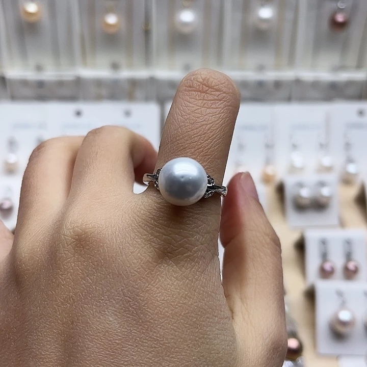 淡水珍珠戒指合金10.8