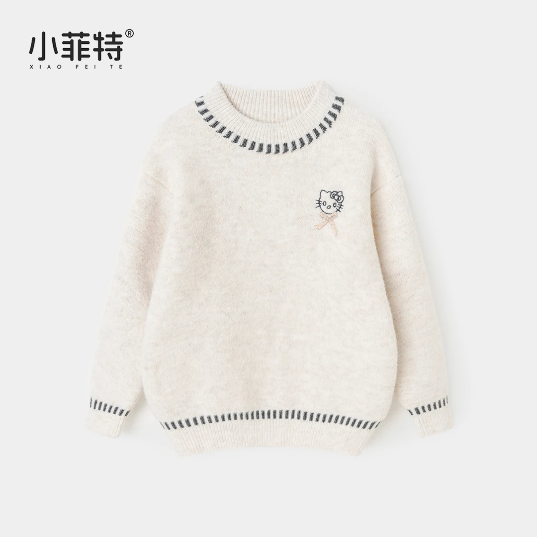 小菲特女童冬装加厚毛衣中大童保暖上衣儿童休闲针织衫MFYD57551