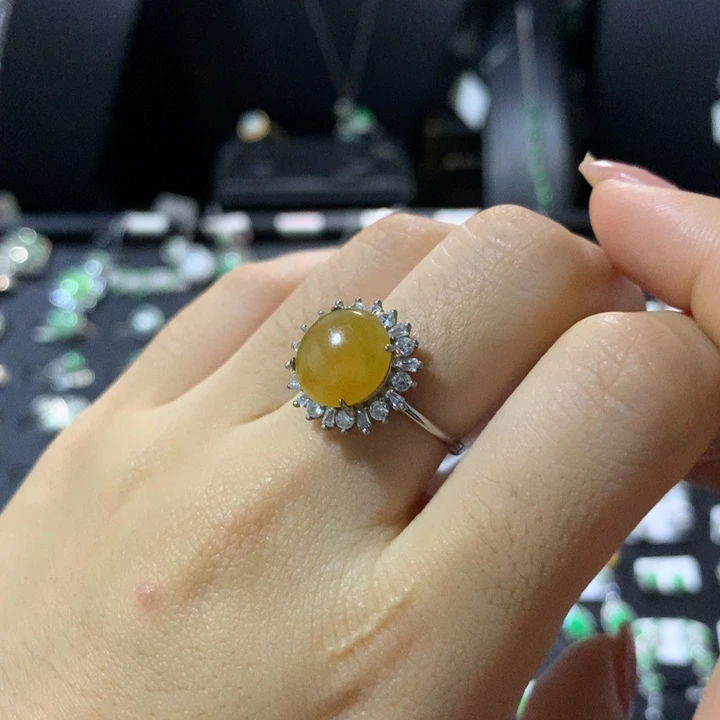 翡翠银S925镶嵌戒指
