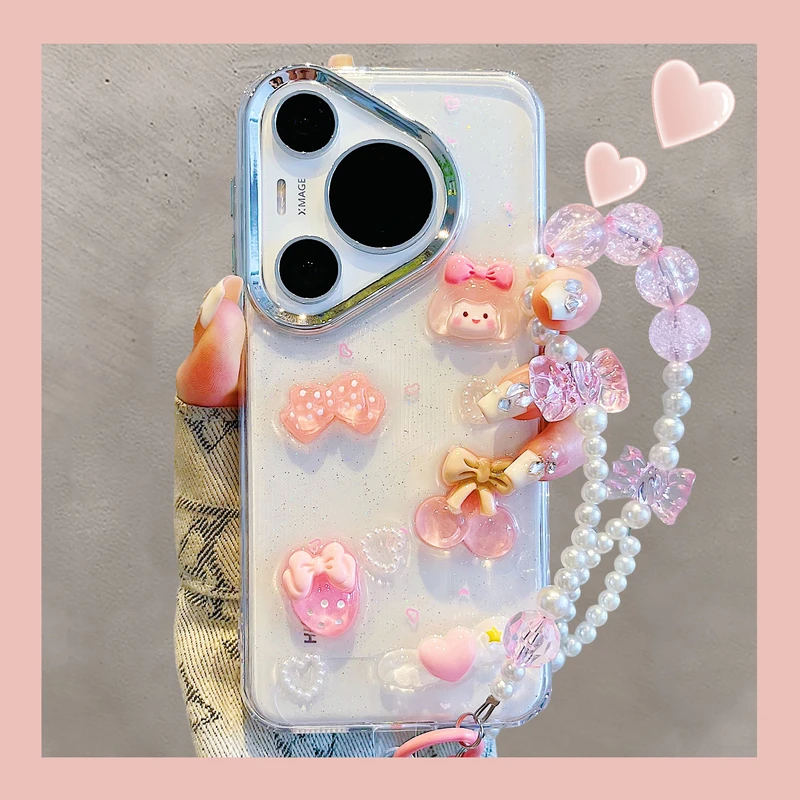 适用华为pura70pro手机壳p60卡通立体樱桃兔子mate70/60pro苹果16