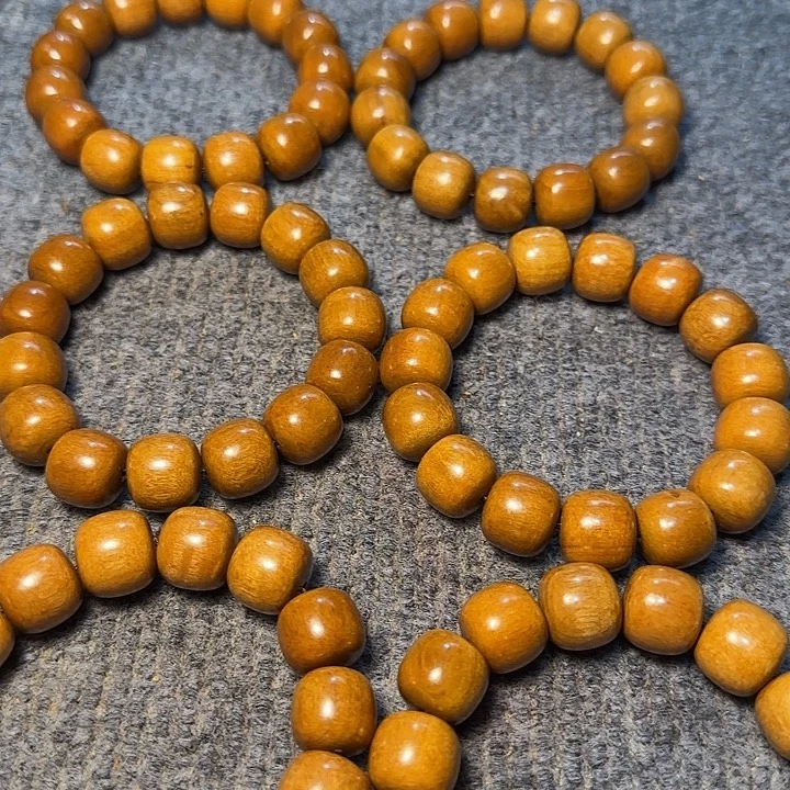 桃木全陈化老料把件串发一条