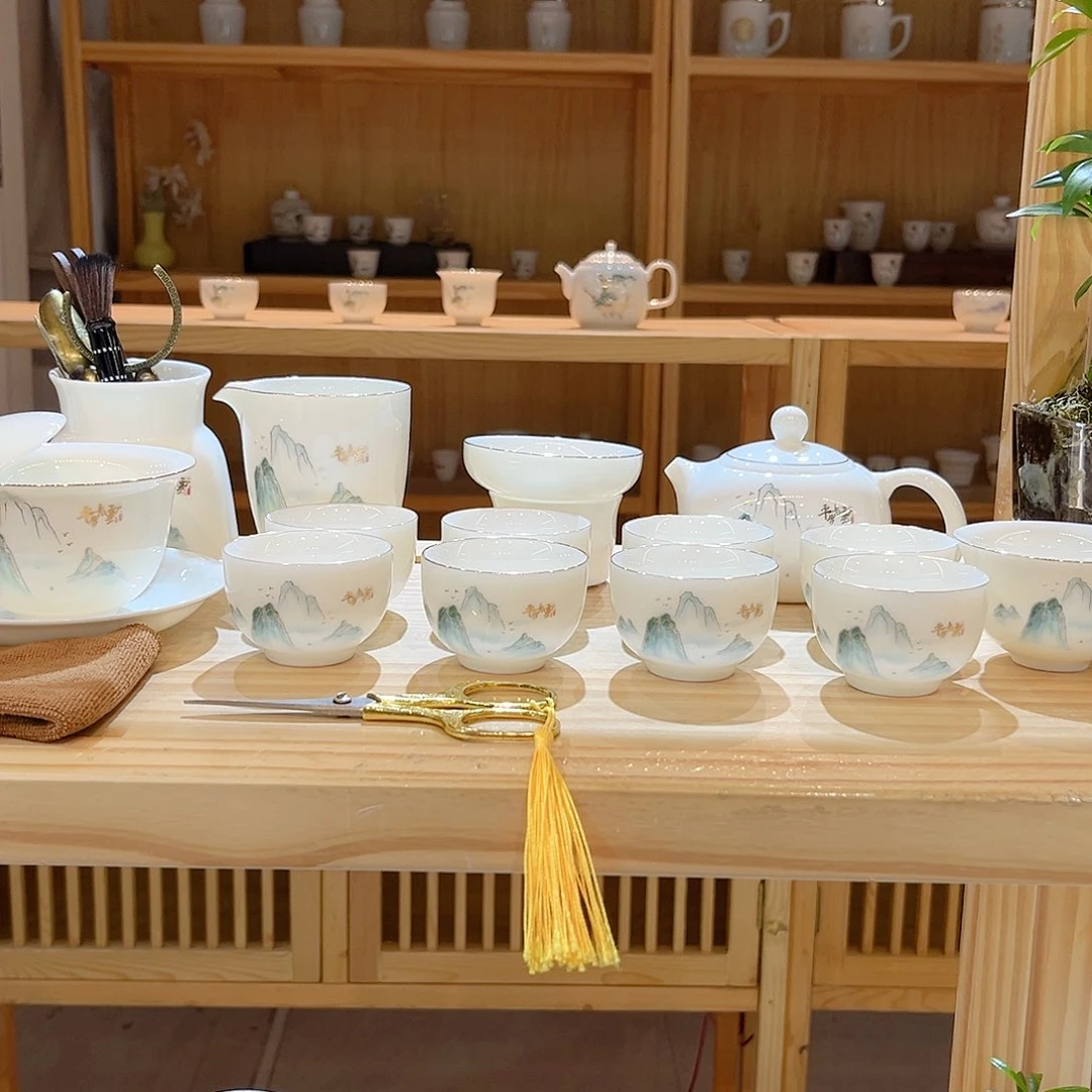 【御瓷斋】羊脂玉瓷茶具套装
