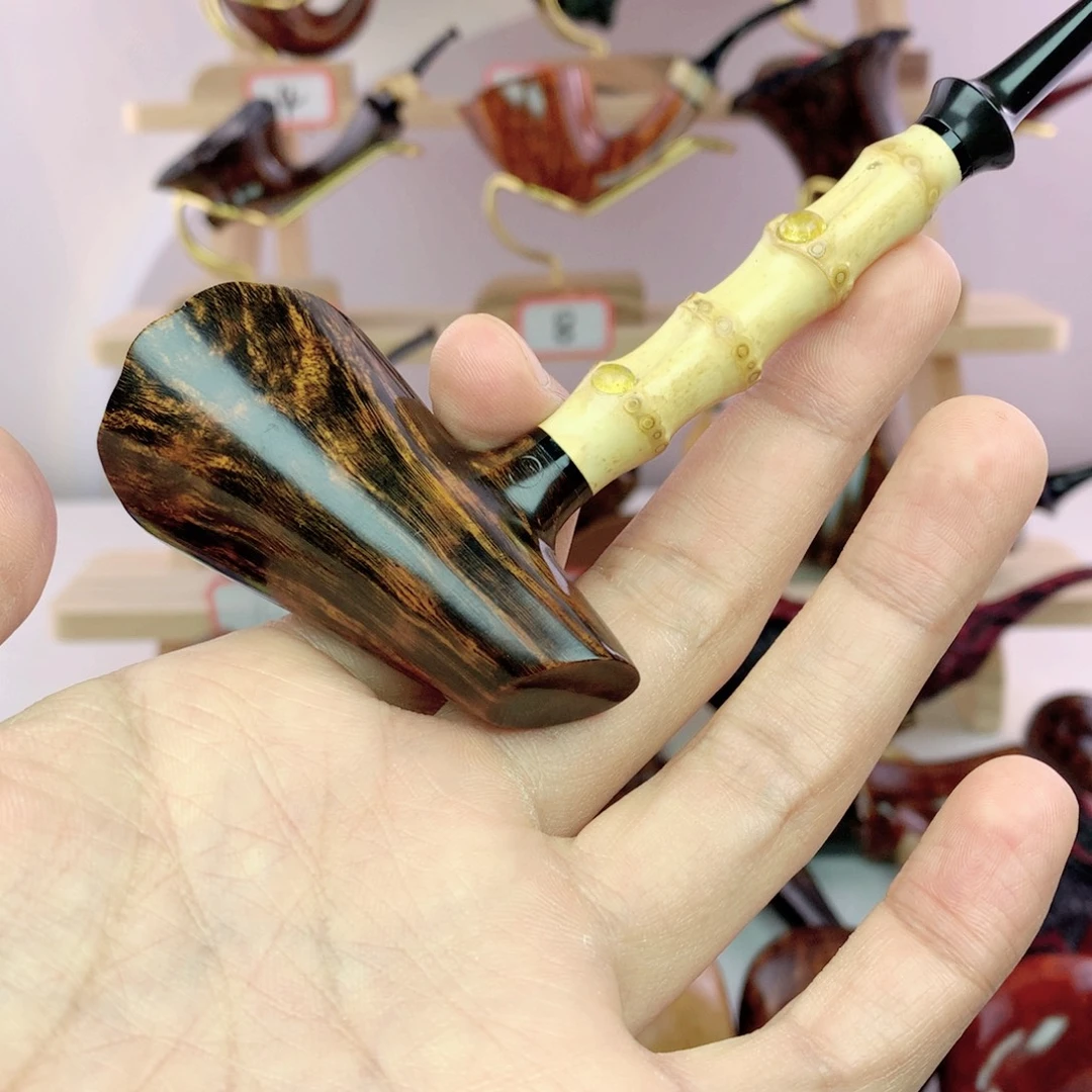 哈***门意大利石楠木竹节锤子斗