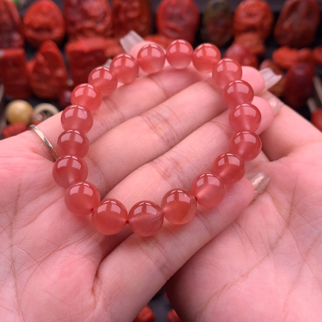 南红玛瑙南红保山冰红手串9.8mm未镶嵌