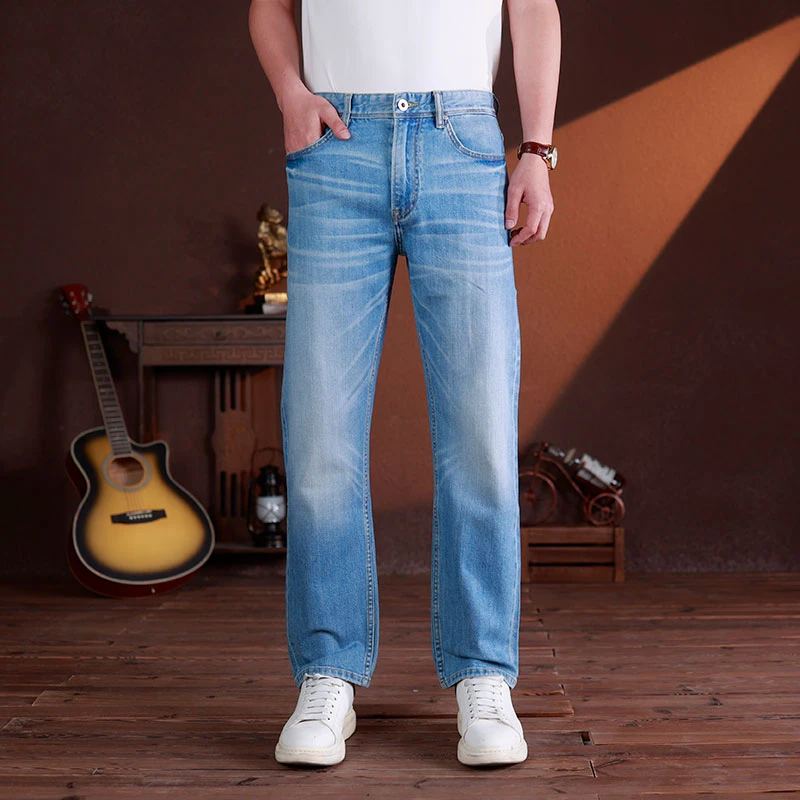 {CH002}赤耳单宁复古牛仔裤男修身直筒裤