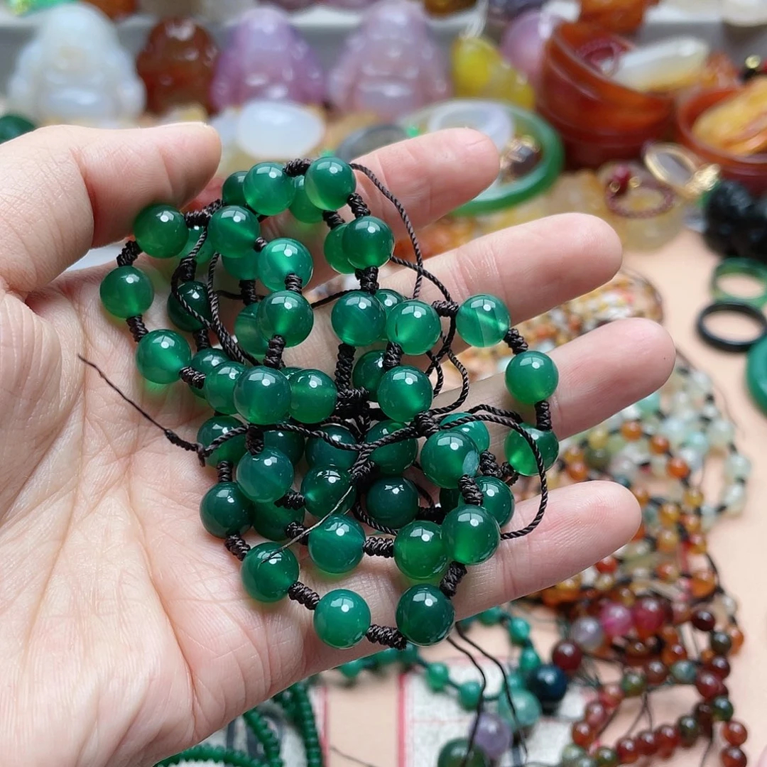 玛瑙/玉髓颈饰合金佛*