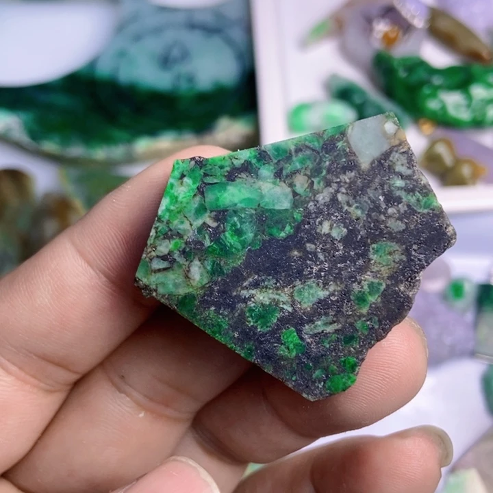 翡翠散珠天然翡翠A货挂件