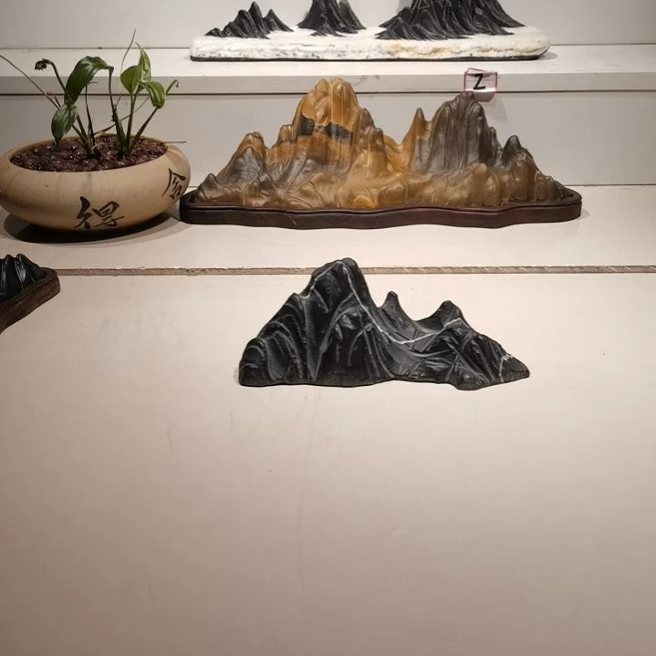 砖雕灵璧石摆件山峰