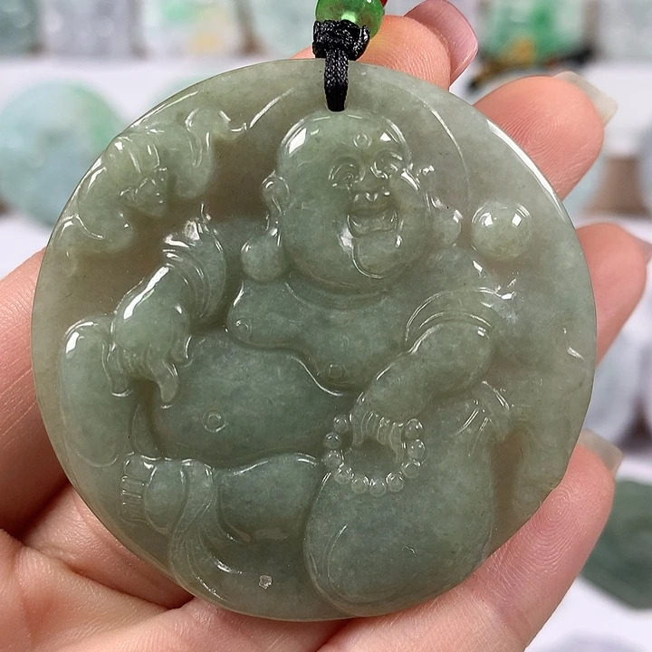翡翠未镶嵌颈饰逍遥佛福利
