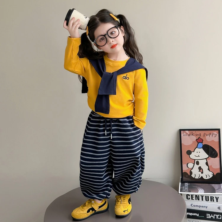 女童韩系穿搭秋装套装2025新款儿童时髦卫衣秋季女宝宝运动两件套