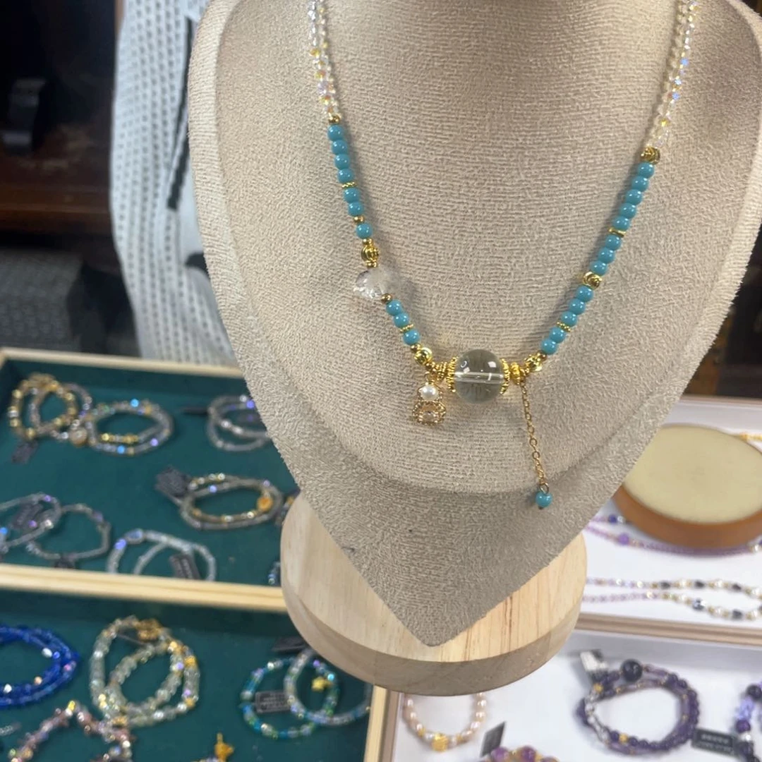 水晶手链银S925镀金镶嵌