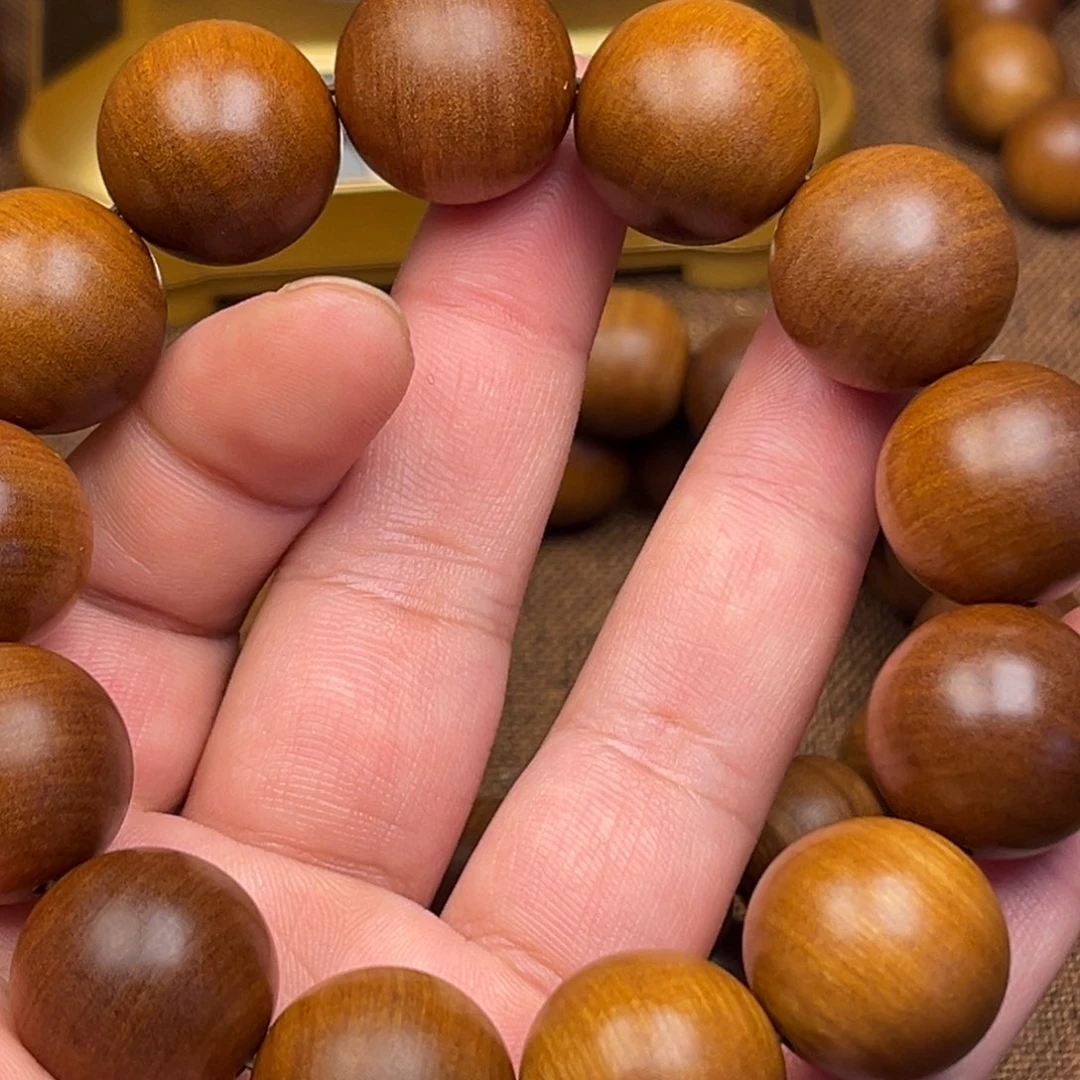 檀香木男***山老山檀18圆珠单圈