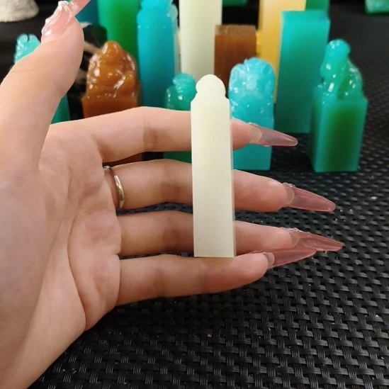 寿山石印石芙蓉青如意钮