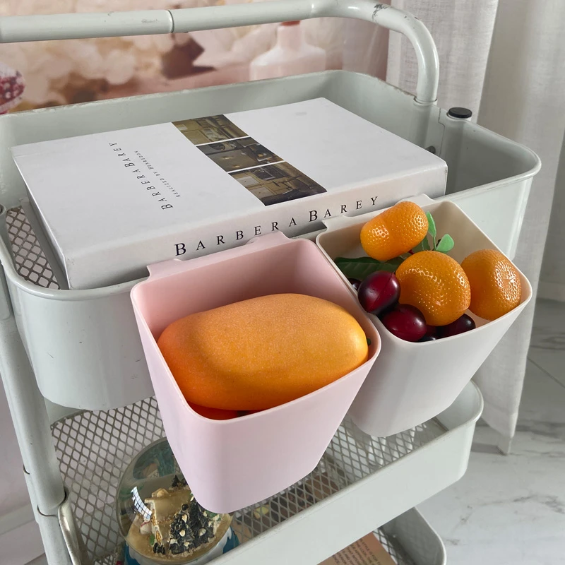 壁挂便携收纳桶塑料多功能置物挂桶家用厨房餐具收纳盒时尚小挂篮