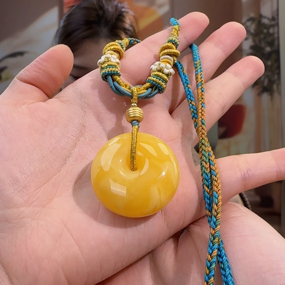 蜜蜡未镶嵌吊坠(赠链)