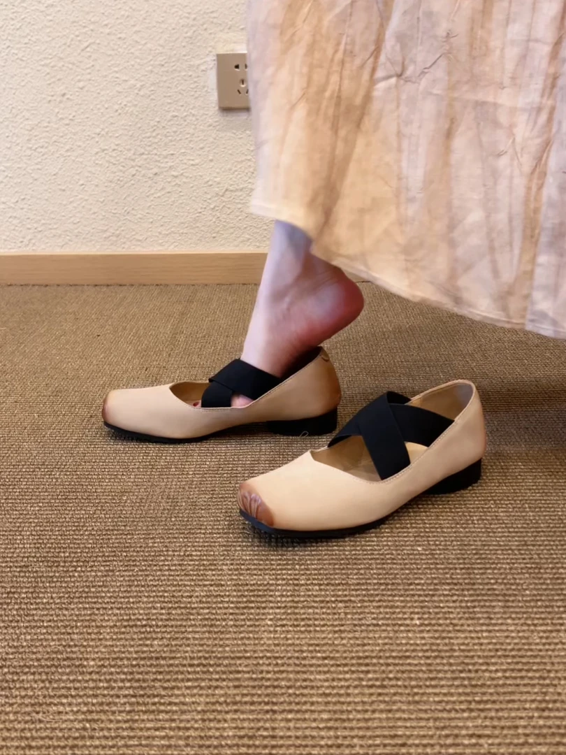 Pokoy-2cm低跟玛丽珍鞋方头休闲常规复古平底时尚单鞋厚底