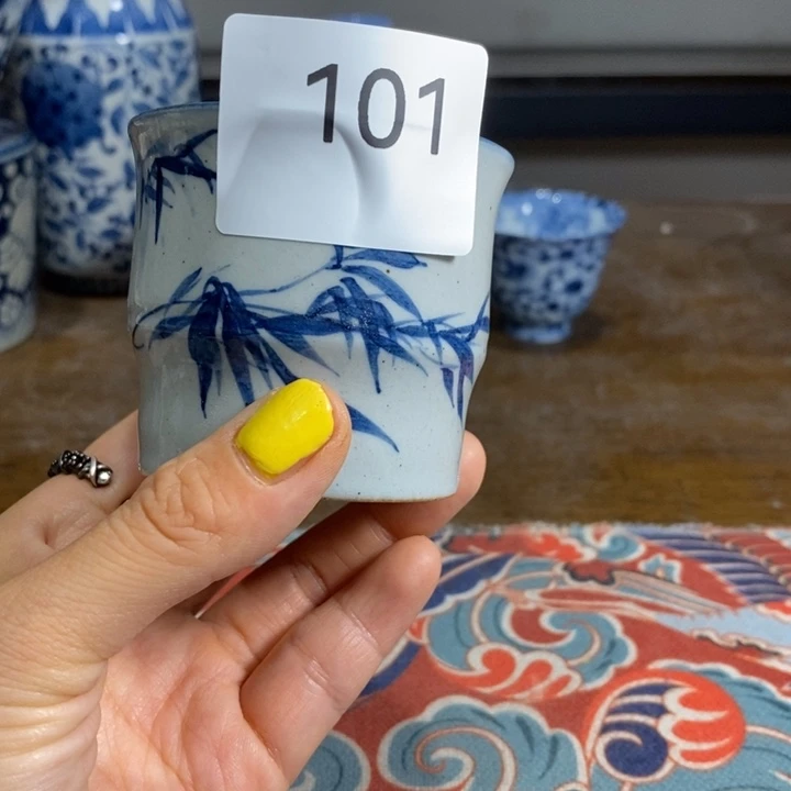 青花瓷景德镇手绘竹子茶杯