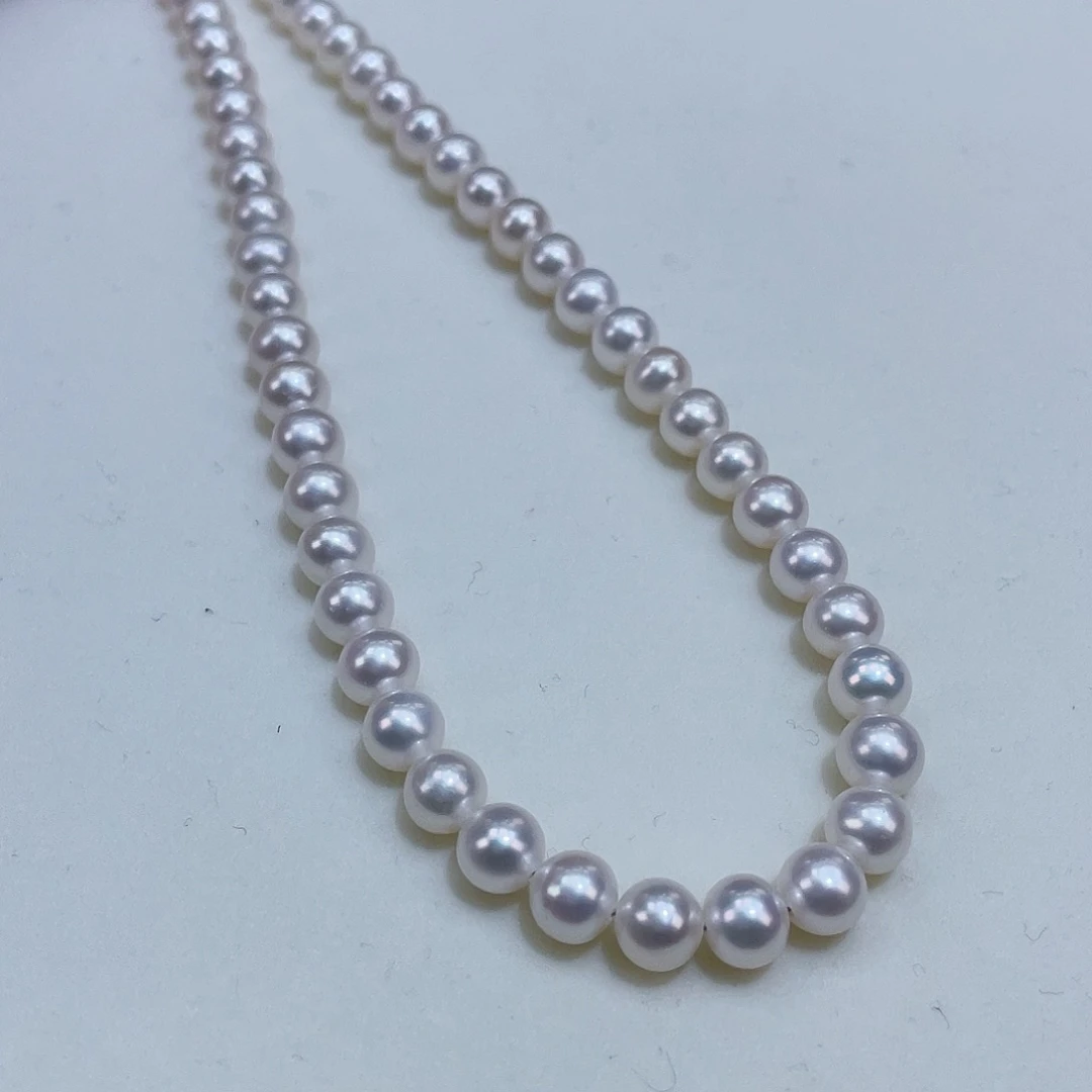 淡水珍珠6/6.5镜面冷白透亮极光银S925镶嵌